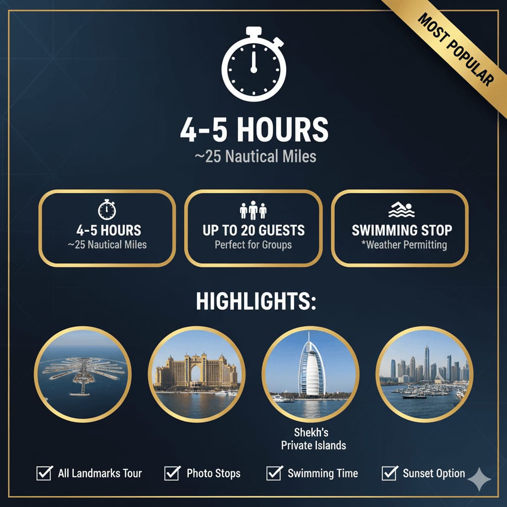 Dubai landmarks yacht tour