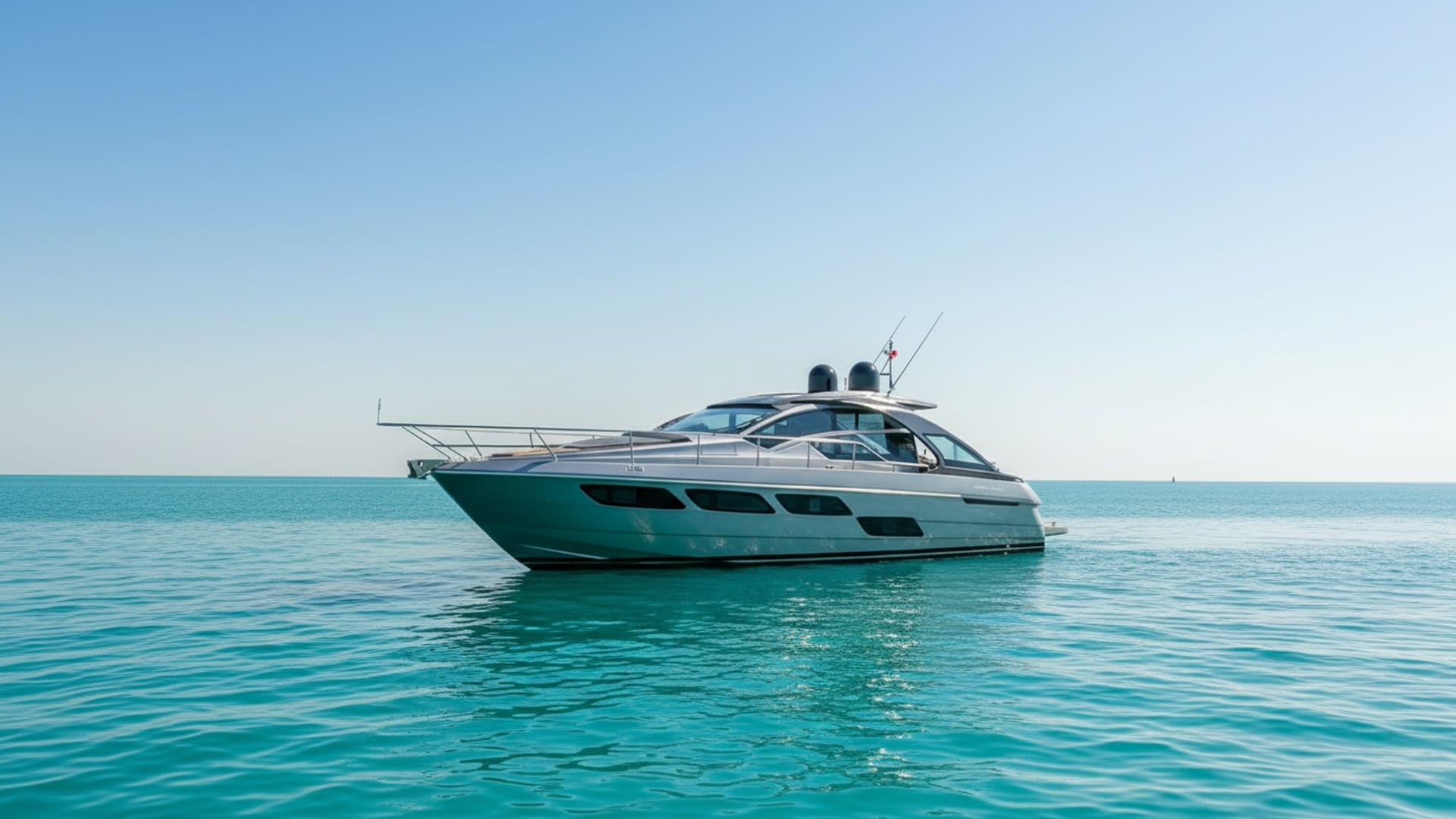 Pershing 5X Pearl Gray 52 ft yacht di lusso vista esterna