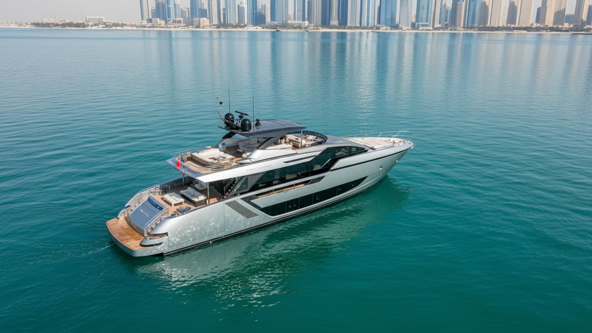 Riva 82 ft aerial view at Dubai Marina